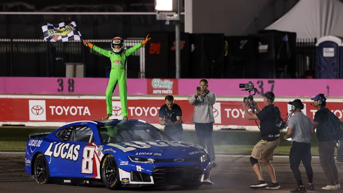 Busch's son leads tribute at NASCAR event