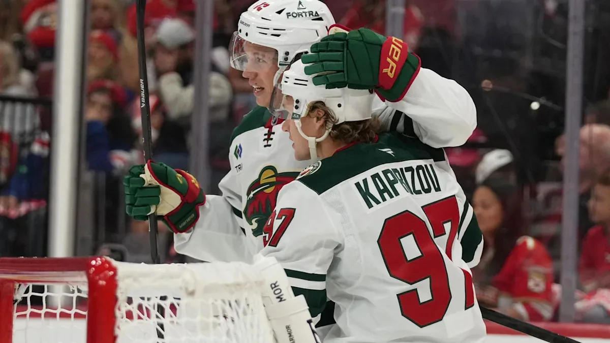 Kaprizov scores 3 goals as Wild beat Panthers 4-1