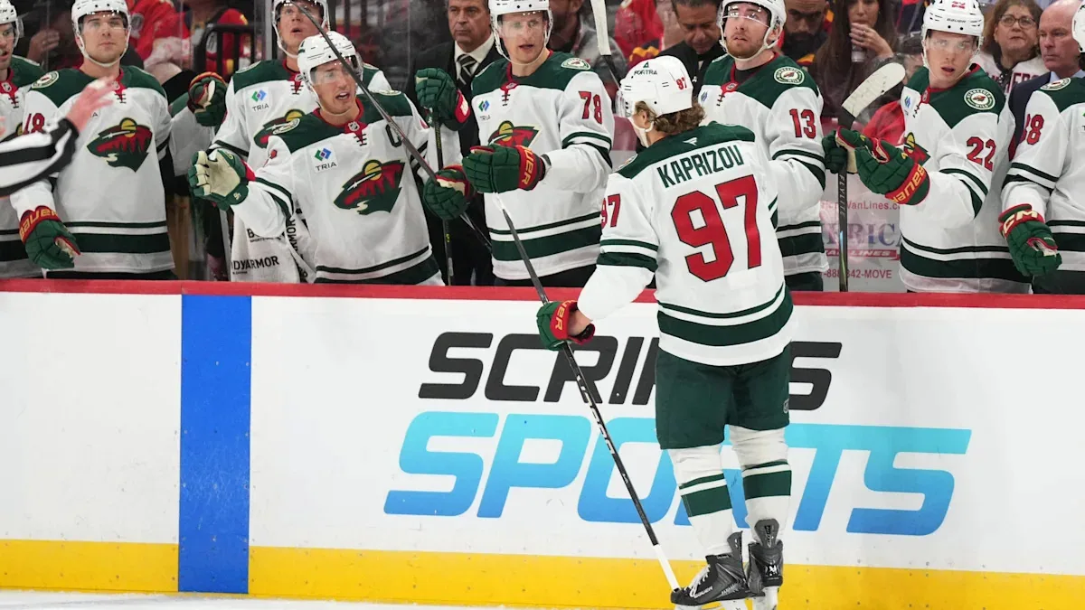 Kaprizov scores six goals, ties NHL scoring lead