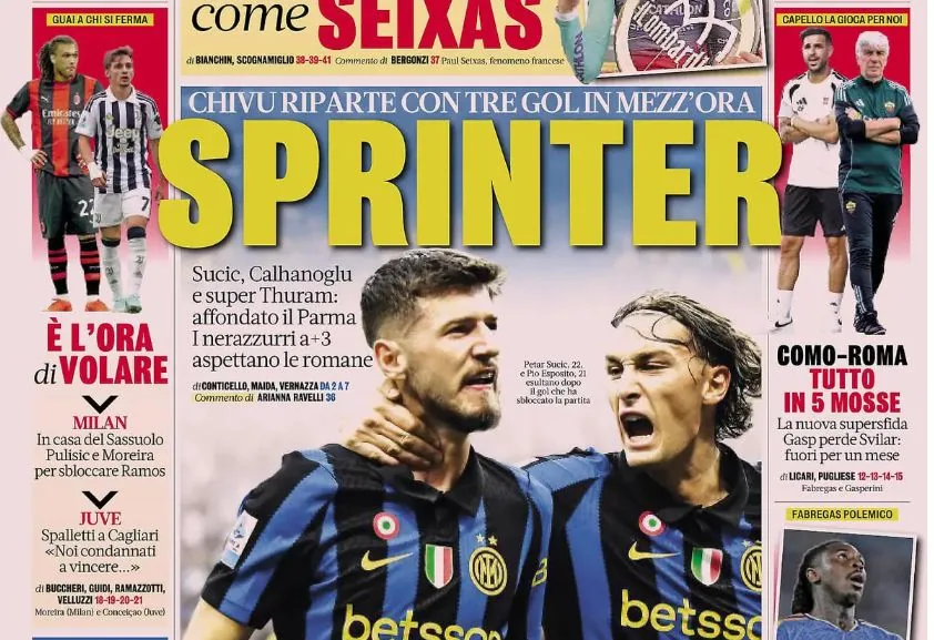 Inter surge, Parma collapse, Como-Roma clash