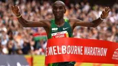 Kipchoge sets Melbourne Marathon record at 41