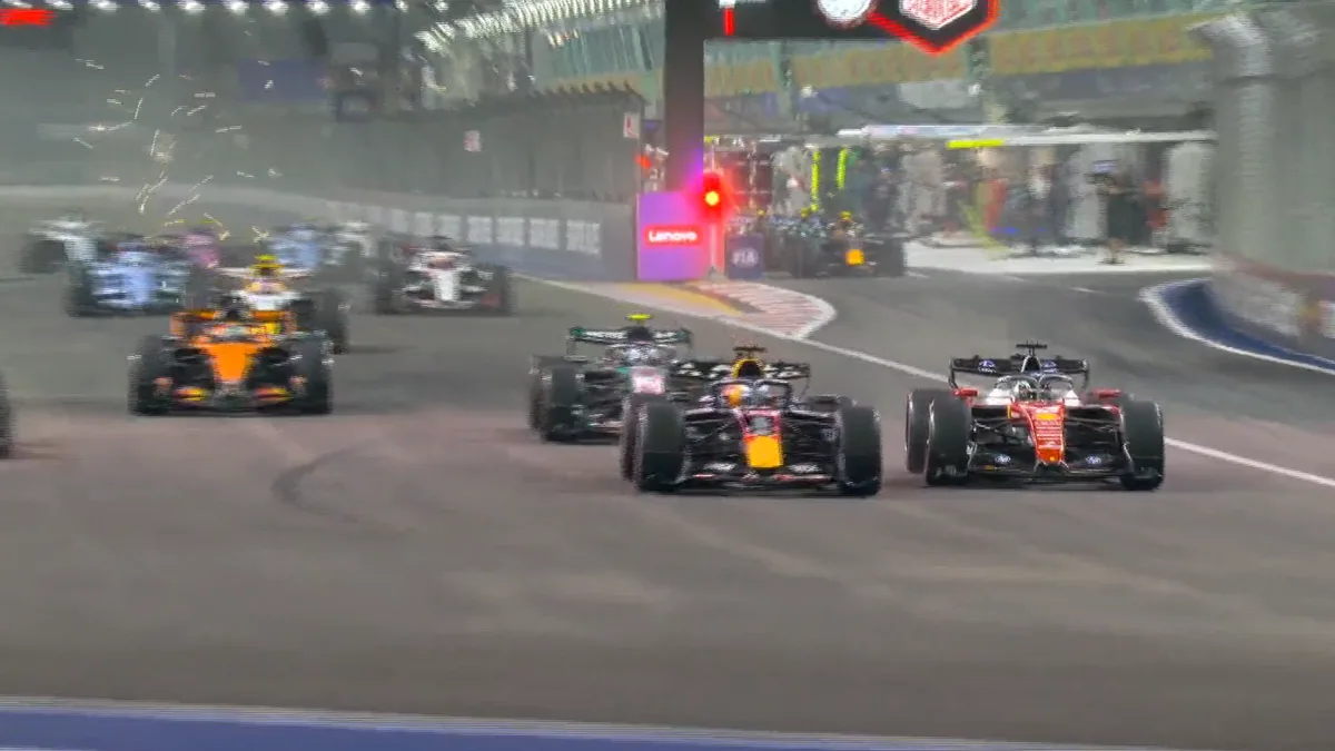 verstappen leads after strong start in singapore