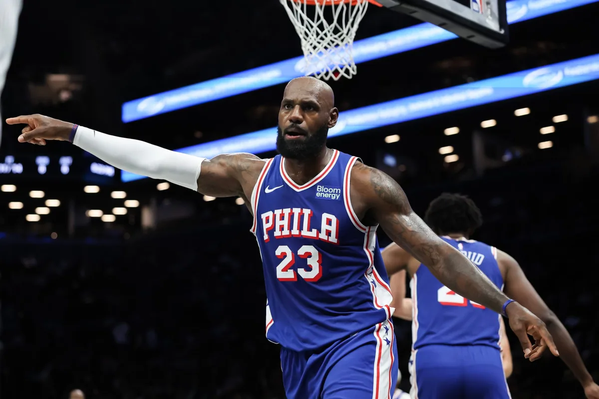 LeBron James plays first game with 76ers