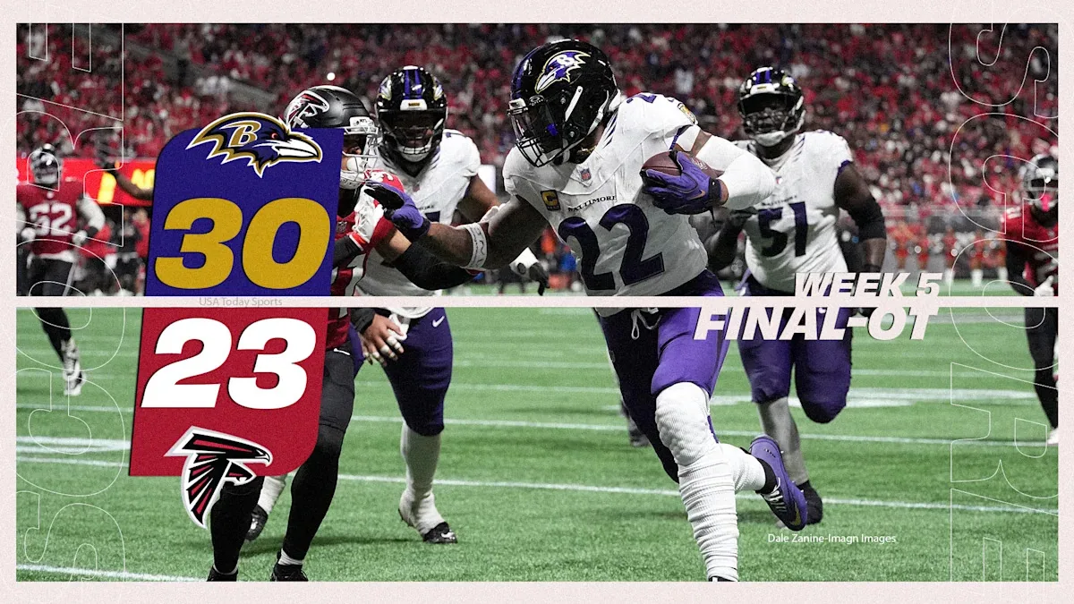 Ravens beat Falcons in overtime on Sunday Night Football
