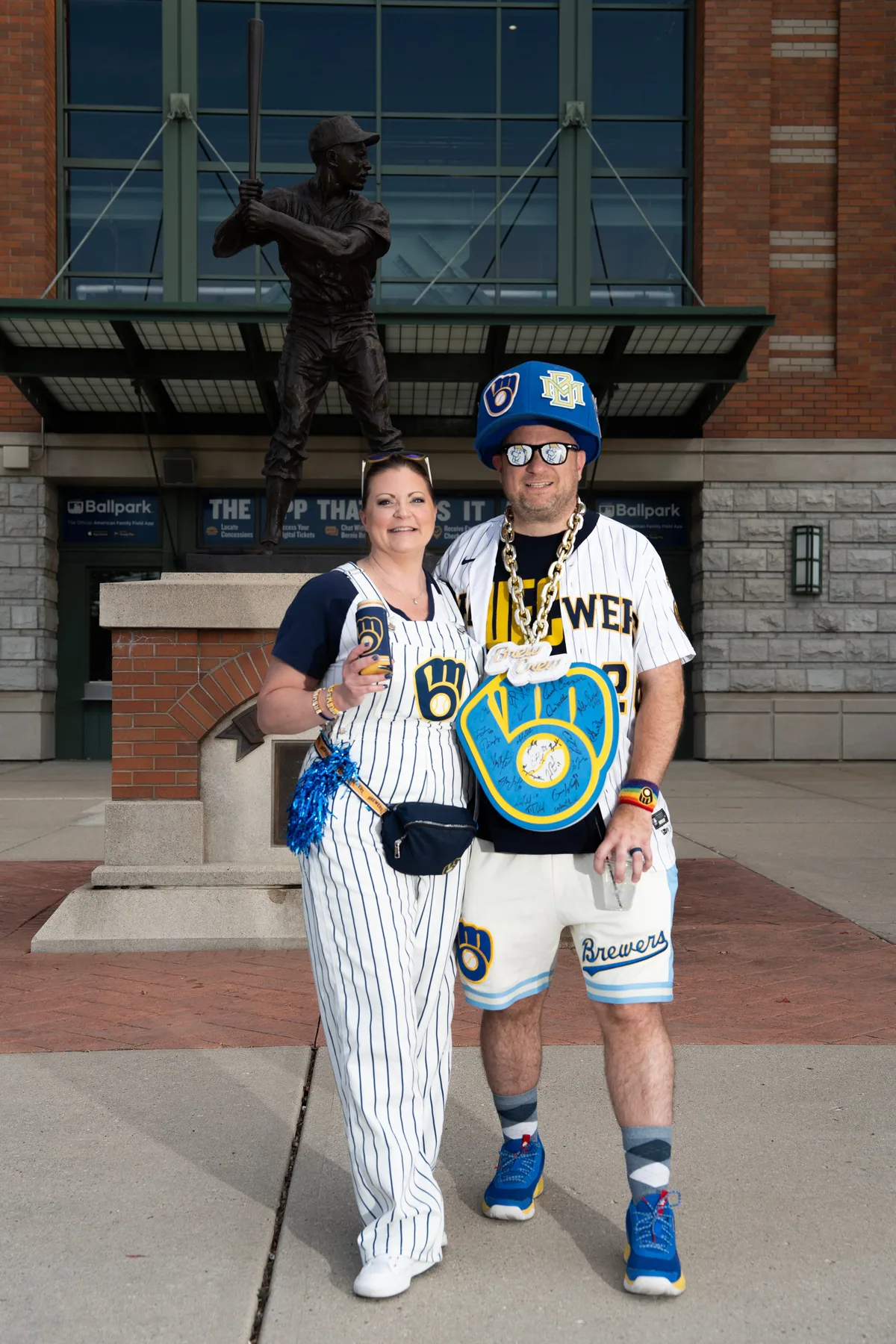 Brewers Fans Show Off Custom Outfits for NLCS Opener