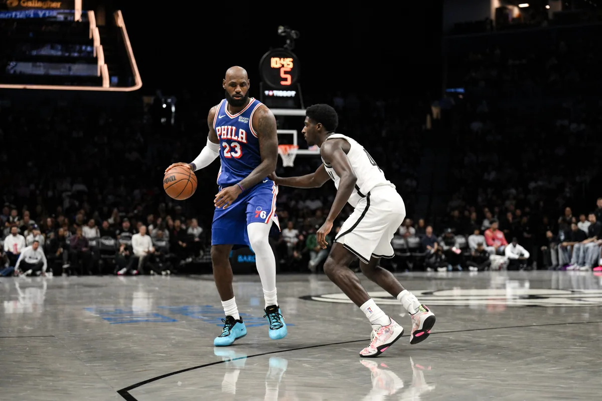 LeBron James plays for 76ers in preseason loss